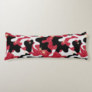 Sparkle Red White Black Camo Lovers Army Soldier Body Pillow