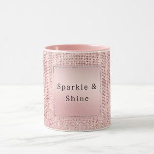 Sparkle Rose Gold Glam Brown Glitter  Mug