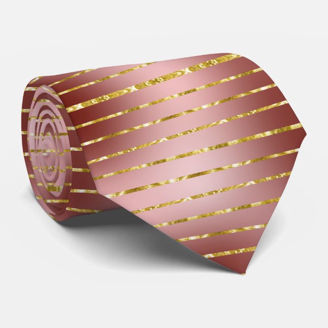 Sparkle Rose Gold Glitter Tie (Rolled)