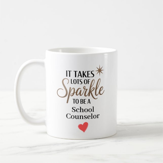 Sparkle School Counsellor Personalized Coffee Mug (Left)