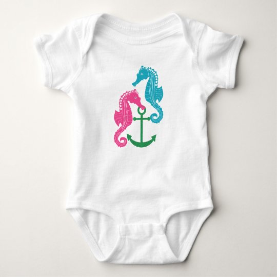 Sparkle Seahorses and Anchor Baby Bodysuit