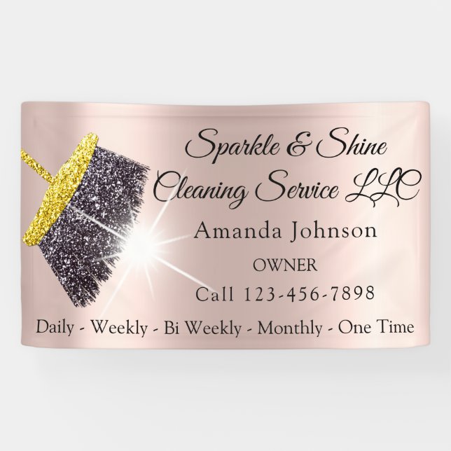 Sparkle & Shine Cleaning Service Housekeeping Banner (Horizontal)