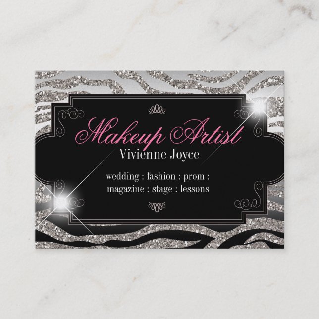 Sparkle & Shine Zebra : Business Cards (Front)