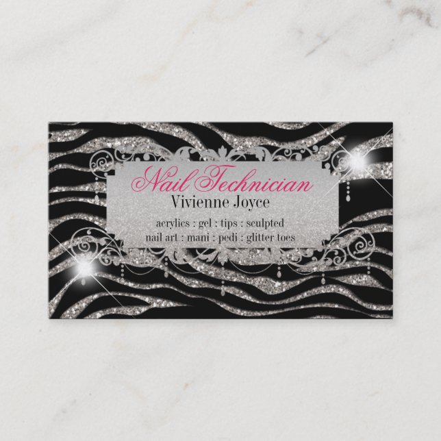 Sparkle & Shine Zebra : Business Cards (Front)