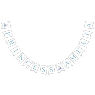 Sparkle Silver Frozen Kingdom Castle 1st Birthday  Bunting Flags