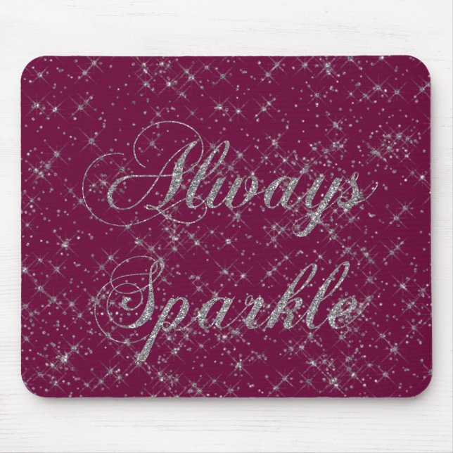 Sparkle Silver Glitter Mouse Pad (Front)