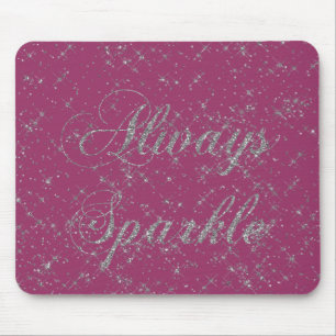 Sparkle Silver Glitter Mouse Pad
