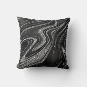 Sparkle Silver Glitter  Throw Pillow