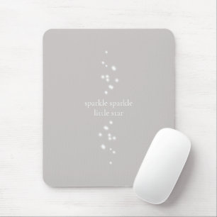 Sparkle Sparkle Little Star Silver Gray Starlight Mouse Pad