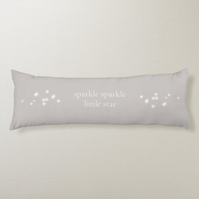 Sparkle Sparkle Little Star Silver Grey Starlight Body Pillow (Front)