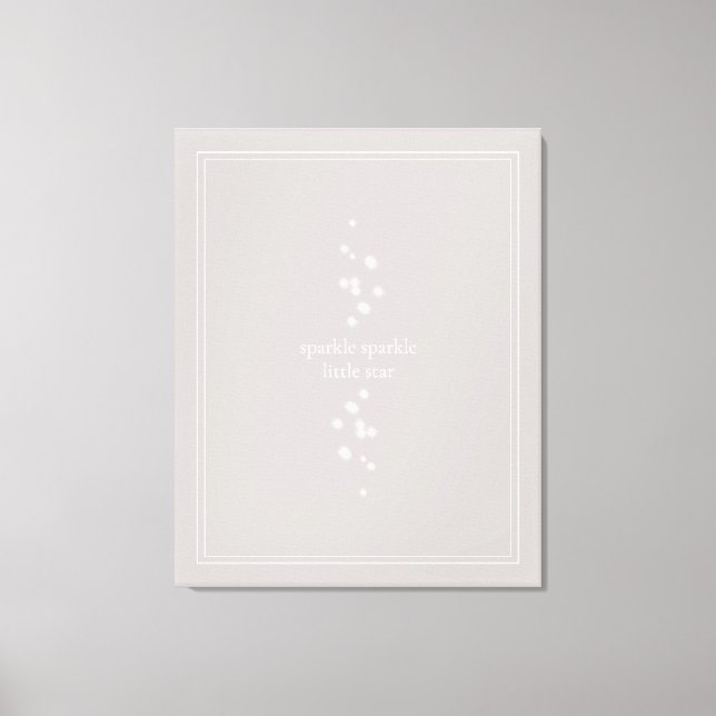 Sparkle Sparkle Little Star Silver Grey Starlight Canvas Print (Front)