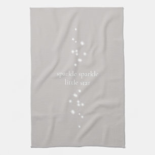Sparkle Sparkle Little Star Silver Grey Starlight Kitchen Towel