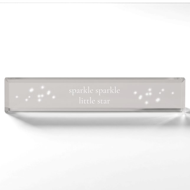 Sparkle Sparkle Little Star Silver Grey Starlight Nameplate (Front)