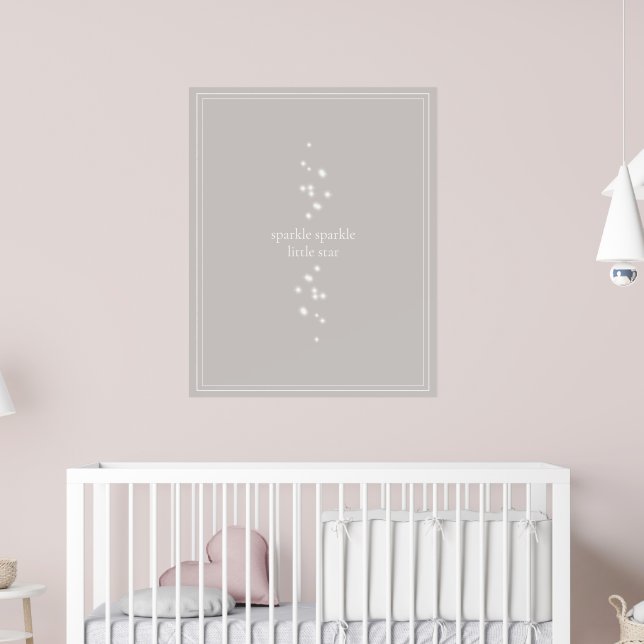 Sparkle Sparkle Little Star Silver Grey Starlight Poster (Nursery 2)