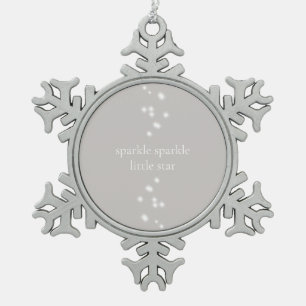 Sparkle Sparkle Little Star Silver Grey Starlight Snowflake Pewter Christmas Ornament