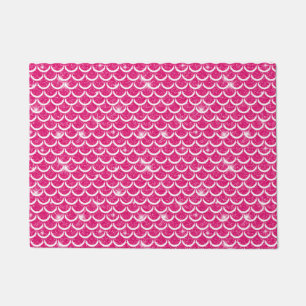 Sparkle Star Pink Mermaid Scale Fishtail Sea Doormat