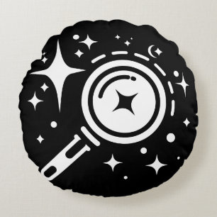 Sparkle stars, Beacon of the Limitless Digital Era Round Pillow