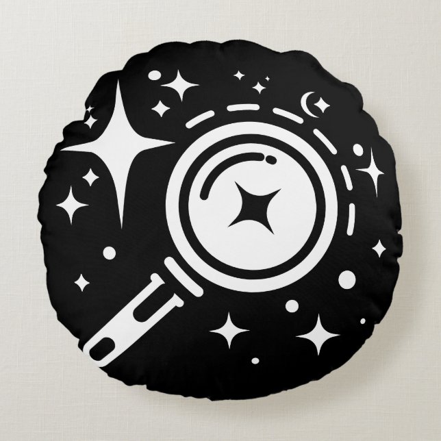 Sparkle stars, Beacon of the Limitless Digital Era Round Pillow (Front)