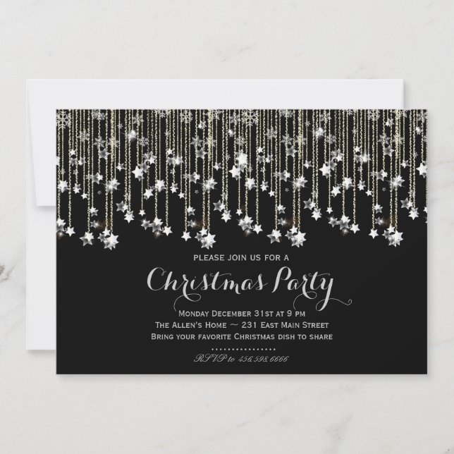 Sparkle Stars Chrismas Invitation (Front)