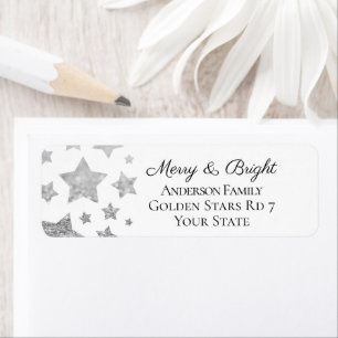 Sparkle Stars Christmas Holiday silver grey white
