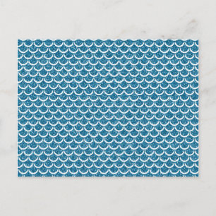 Sparkle Teal Blue Mermaid Scales Fishtail Fantasy Postcard
