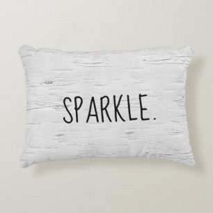 SPARKLE Text On Birch Tree  Accent Pillow