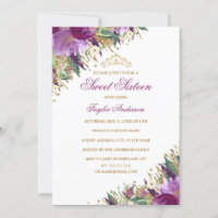 Sparkle Tiara Amethyst Purple Floral Sweet Sixteen