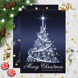 Sparkle Tree Élégante carte de Noël