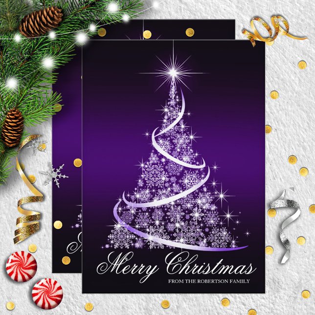 Sparkle Tree Élégante carte de Noël (Créateur téléchargé)
