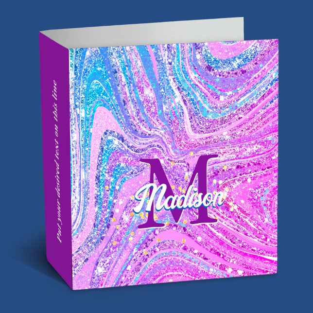 Sparkle unicorn rainbow girly marble art  binder (Creator Uploaded)