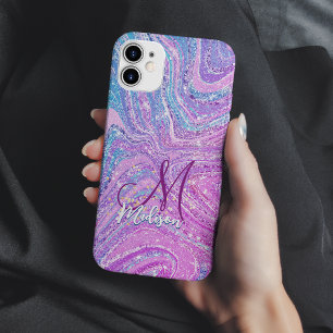 Sparkle unicorn rainbow girly marble art  Case-Mate iPhone 14 case