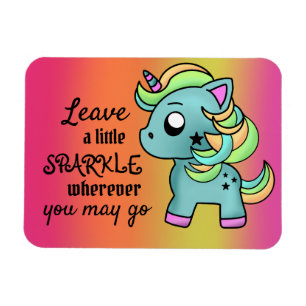 Sparkle Unicorn Star Colourful Happy Pretty Cute Magnet