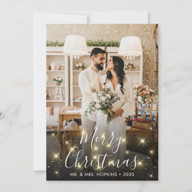Sparkle Wedding Holiday Card (Front)
