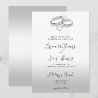 Sparkle Wedding Rings Decoration Wedding Invitation