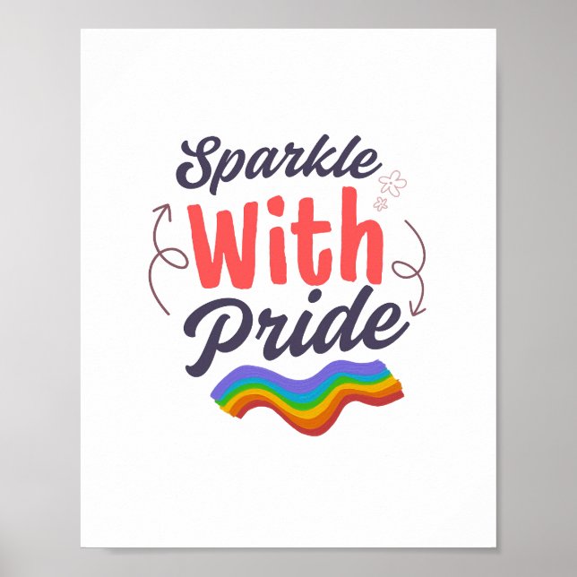 Sparkle with Pride - Bold Pride Rainbow  Poster  (Front)