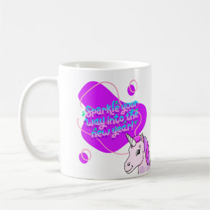 sparkle your way into the new year, pony coffee mug