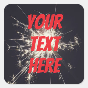 sparkler firework sparkle at night spark square sticker