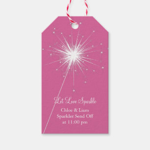 Sparkler Gift Tag - pink