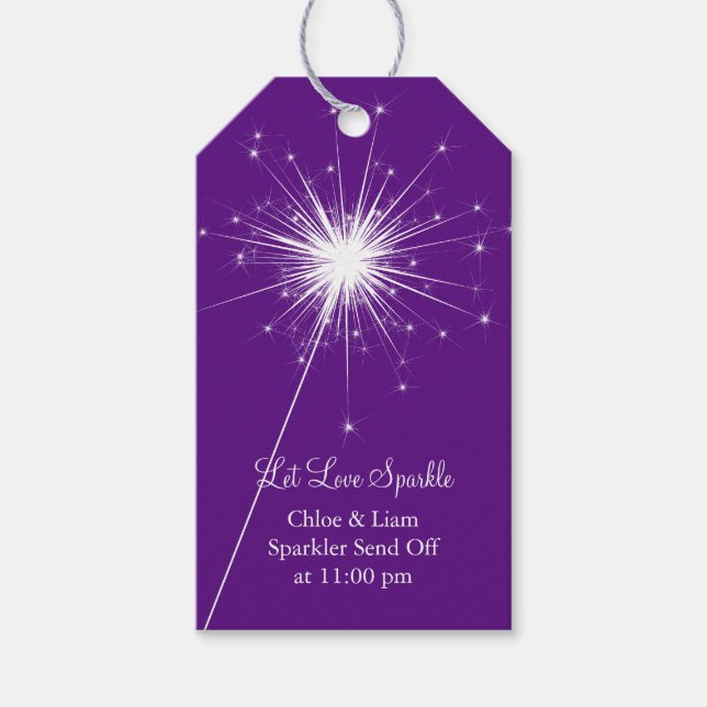 Sparkler Gift Tag - purple (Front)
