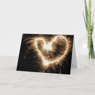 Sparkler heart holiday card