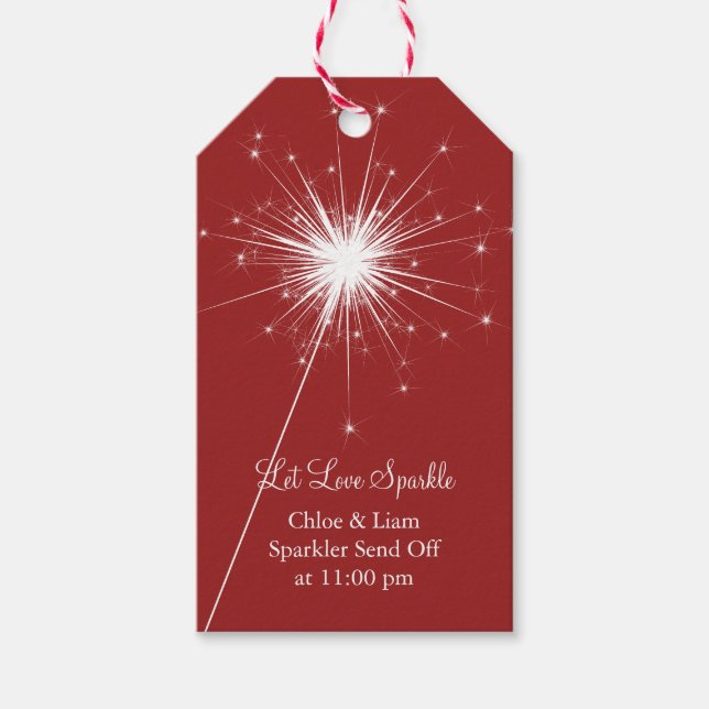 Sparkler in Red Gift Tag (Front)