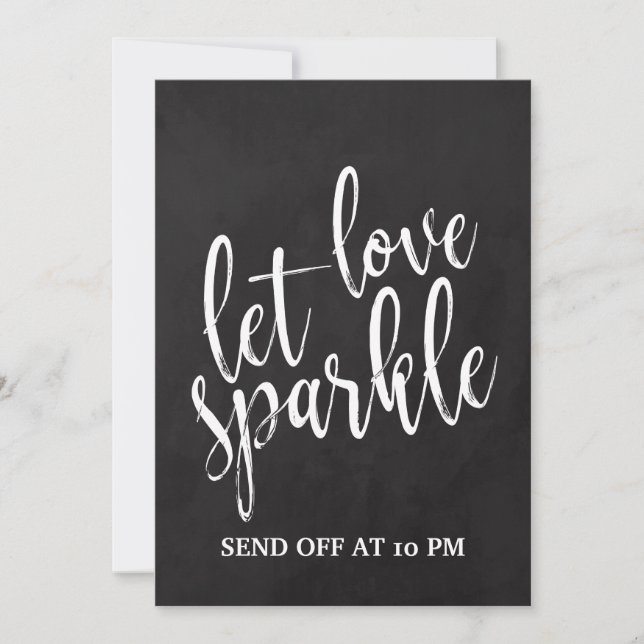 Sparkler Send Off  Affordable Chalkboard Sign Invitation (Front)