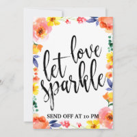 Sparkler Send Off Affordable Floral Wedding Sign