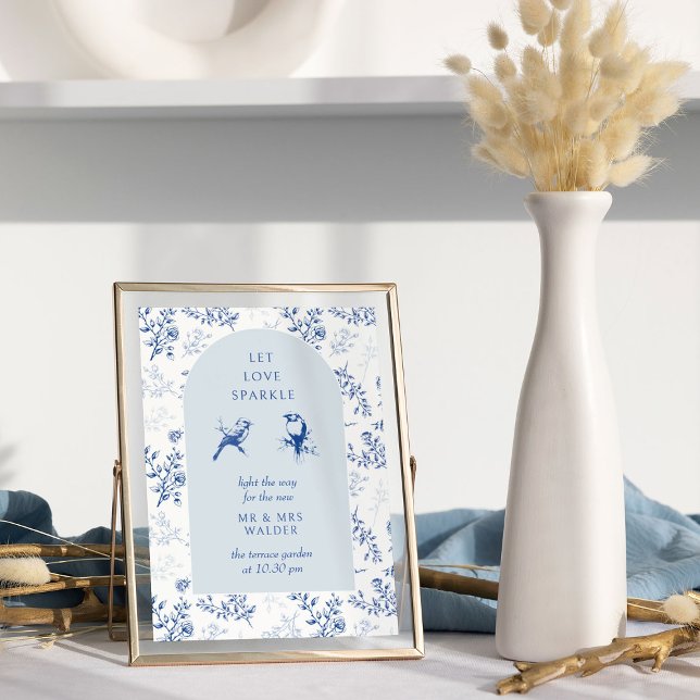 Sparkler Send Off Chinoiserie Vintage Wedding Sign (Sparkler wedding send off sign from the Chinoiserie Wedding Collection by Darling & May)