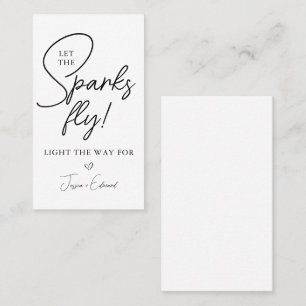 Sparkler Send Off Let The Sparks Fly Black White Business Card