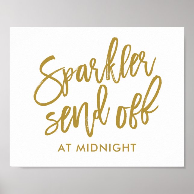 Sparkler Send-off Sign-EDITABLE COLOR -Calligraphy Poster (Front)
