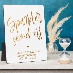 Sparkler send off sign Gold Tabletop Plaque 