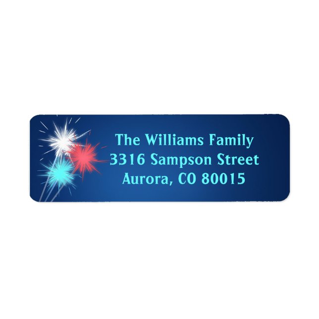 Sparklers 4th of July BBQ Party Address Labels (Front)
