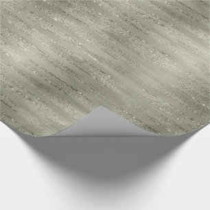 Sparkles - Brush Strokes Pewter Faux Glitter Wrapping Paper