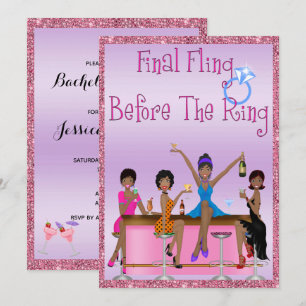 Sparkles & Glitter Bachelorette Party Invitation